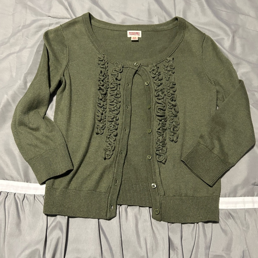 Mossimo Supply Co. Olive Cardigan Sweater
